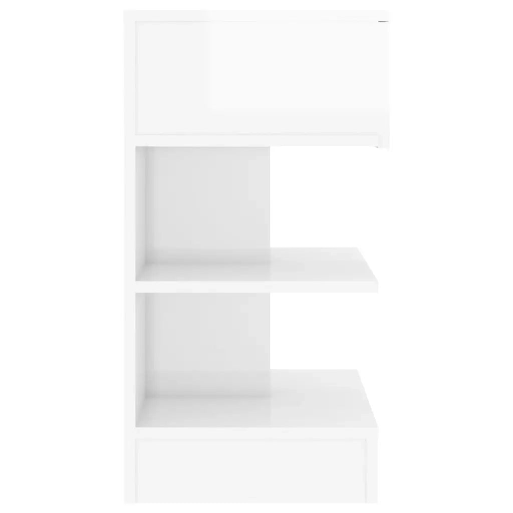 Comodini 2 pz-Set di 2 Tavolino da notte Bianco Lucido 40x35x65 cm