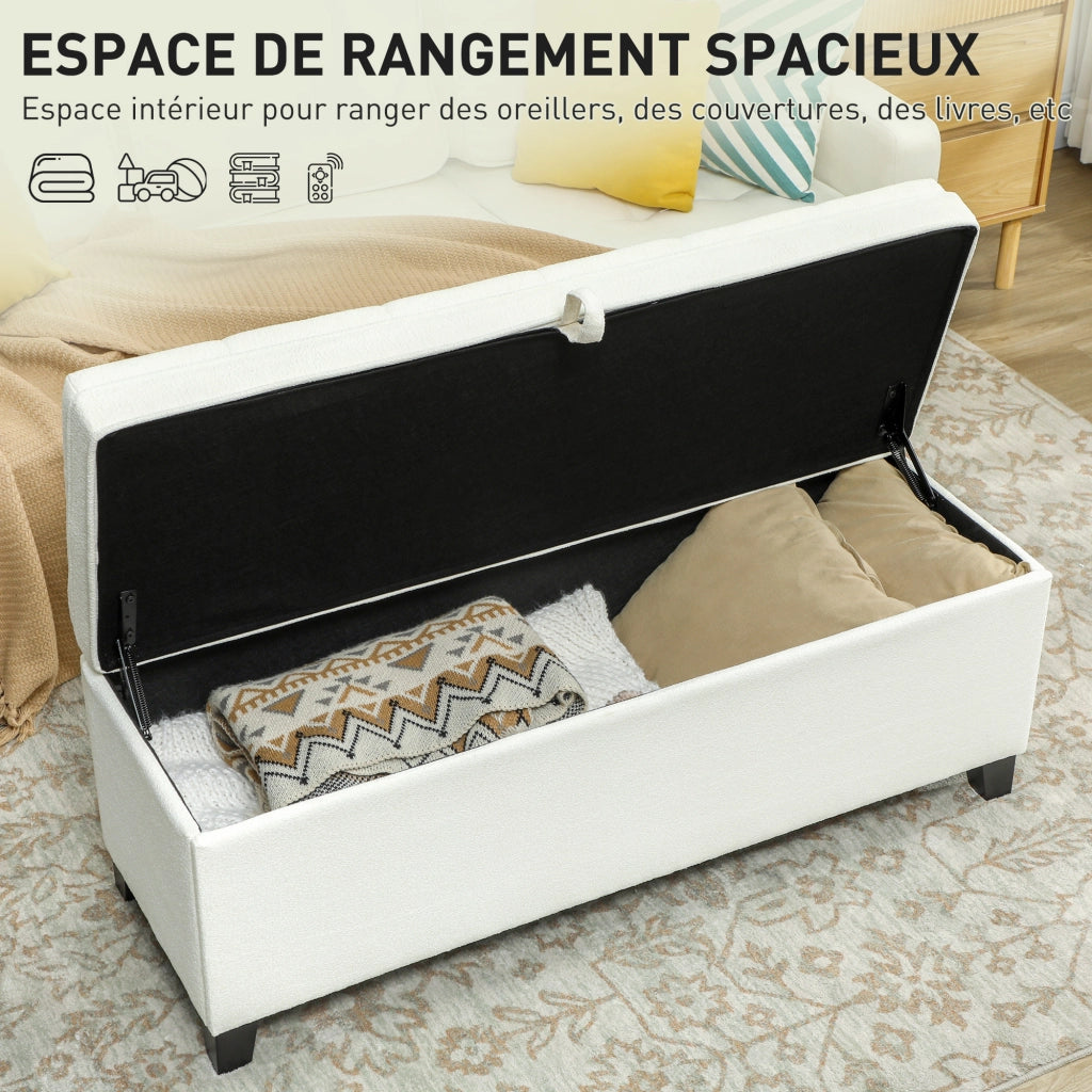 Pouf con contenitore ¨C zephmum ¨C cr¨¨me 120x40x48 cm