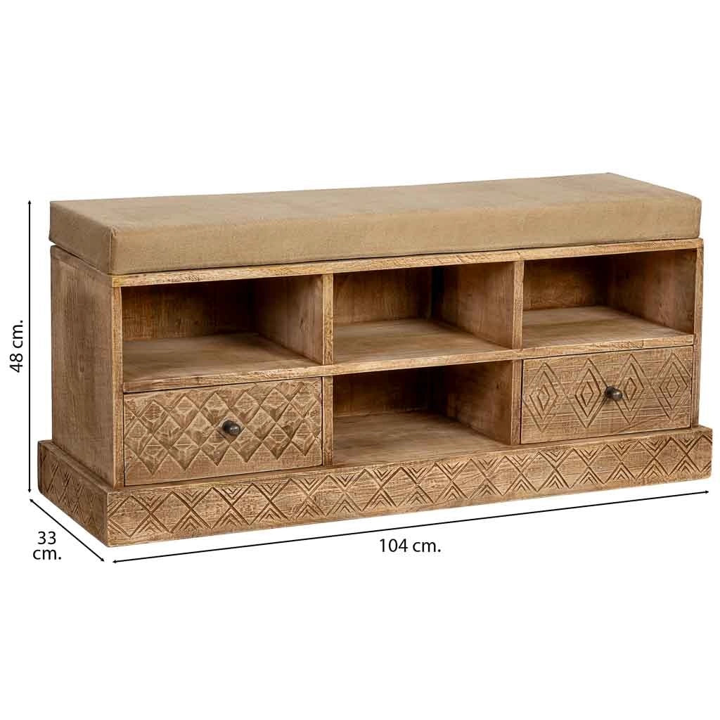 Panca in legno naturale 104x33x48