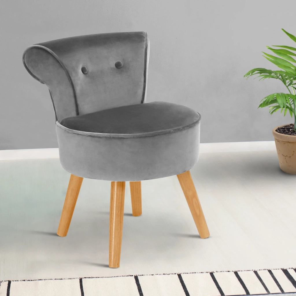 IDMarket - Poltrona Frog in velluto grigio