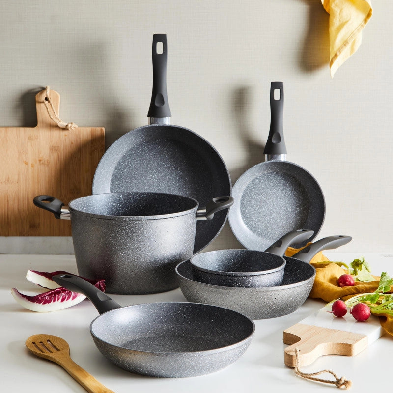 Set di 6 Casseruole 1 Manico Silver Rock 16