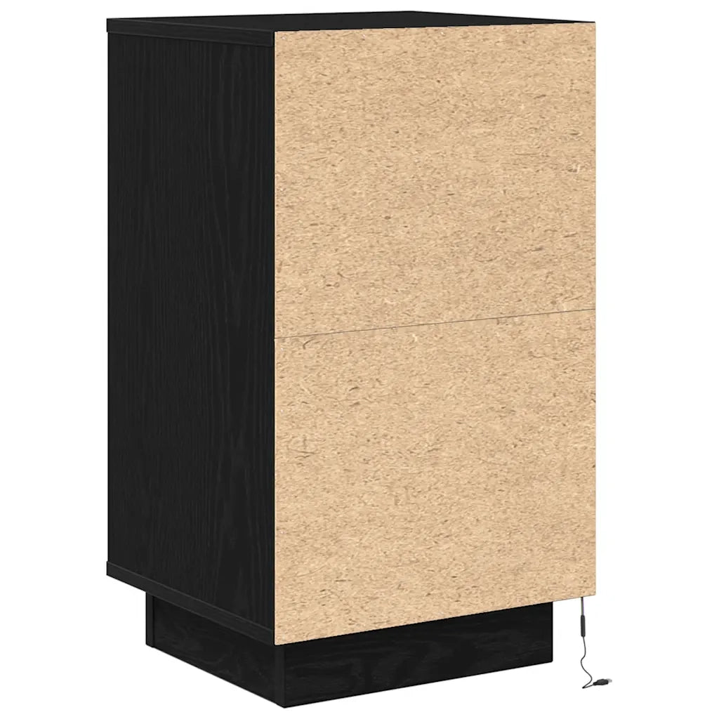 Comodino con Luci LED Nero 38x34x65 cm 861302