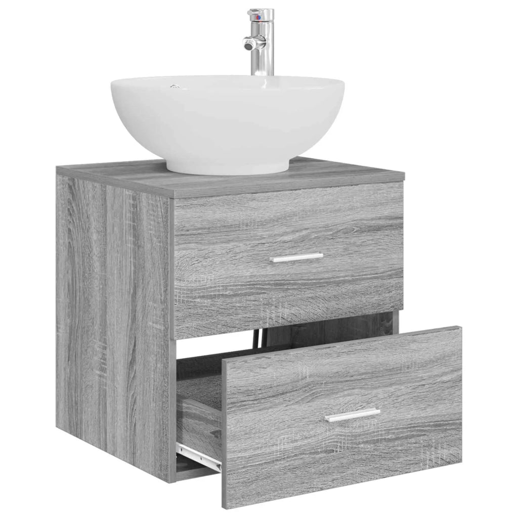 Mobile Lavabo da Parete Sonoma grigio 49,5 x 44,5 x 66,5 cm 890307