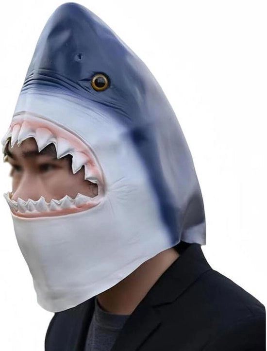 Maschera da Pesci - Completa - Halloween - Latex - Realistica - Marittima - Festa - Blu - Adatta per il Costume - Carnevale - Cosplay
