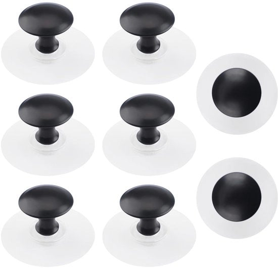 Maniglie in Acciaio Inossidabile 8 pezzi - Autoadesivi - Maniglia Rotonda - 2,5 cm - Design Eterno - Maniglie per Cassetta