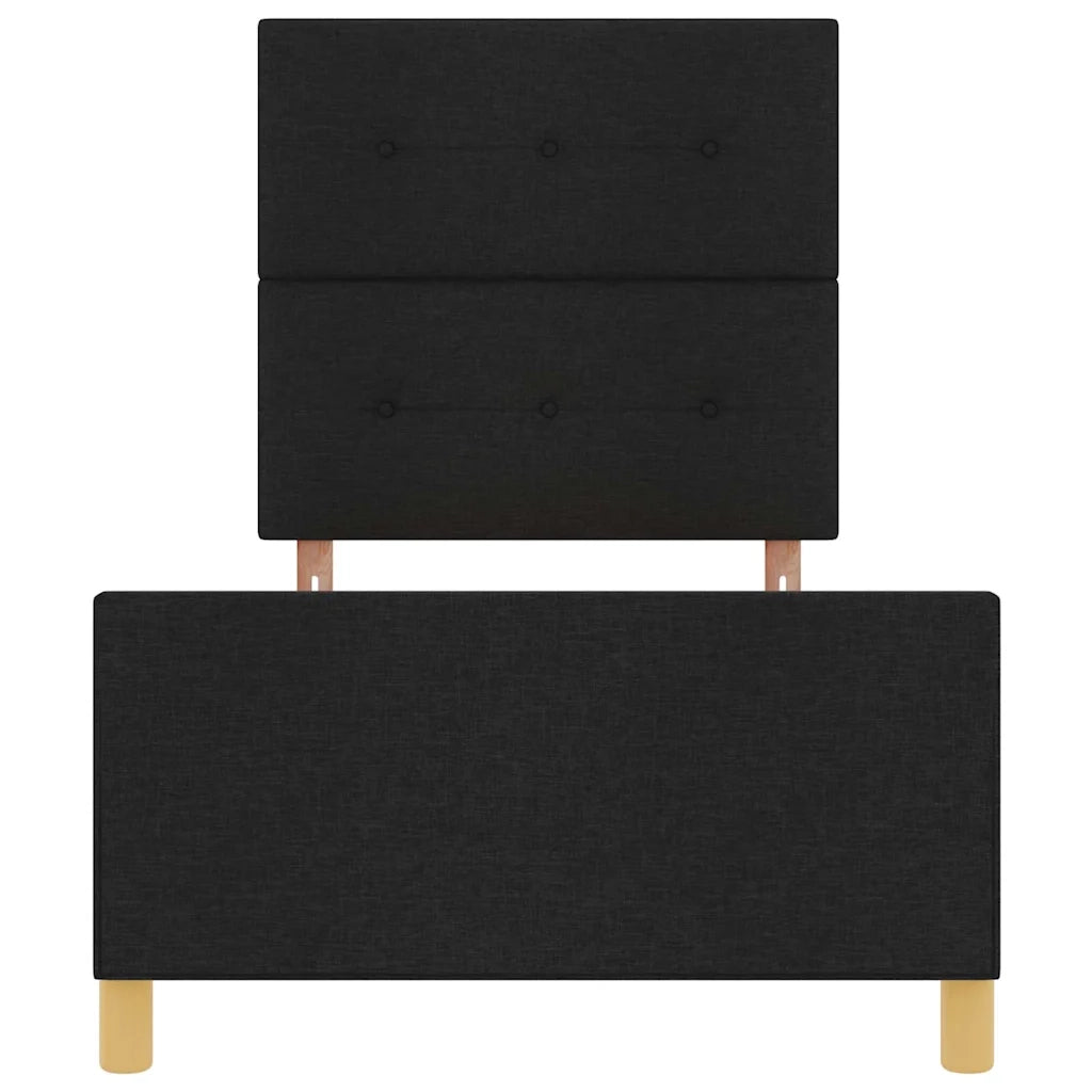 Struttura del letto con testiera-Giroletto Nero 80 x 200 cm Tessuto 640645