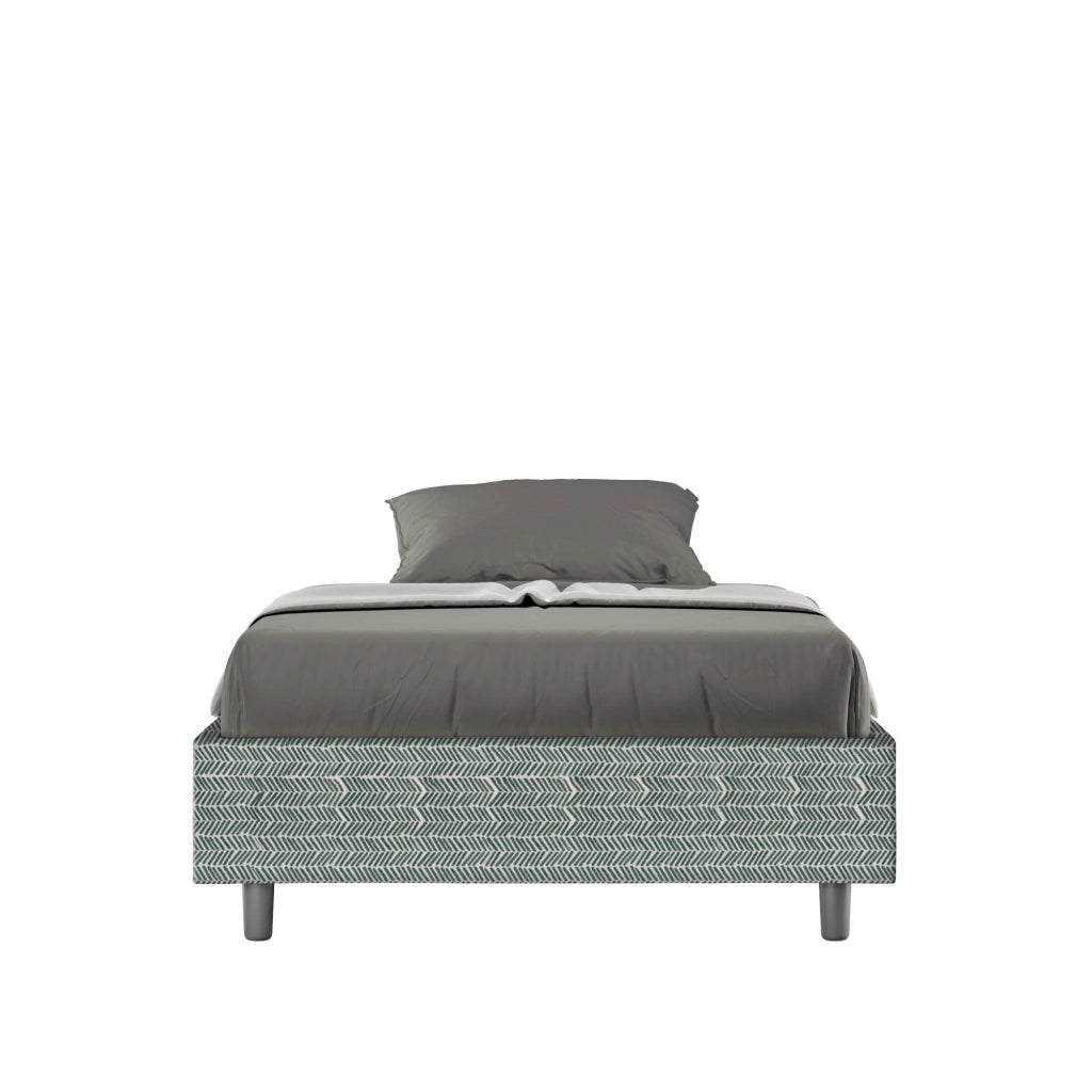 Letto 1 Piazza e Mezzo Sommier 120x210 cm con Rete Azelia Aragona 7 Azzurro