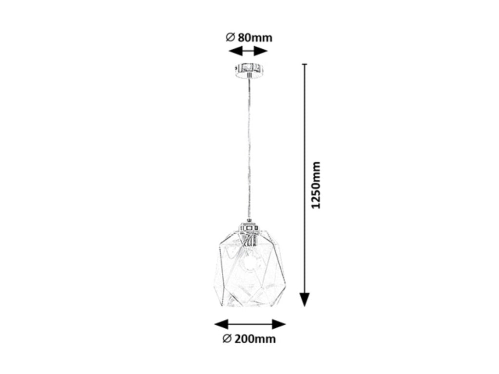 Lampada a sospensione Rabalux Shivani cromata E27 Ø20 cm