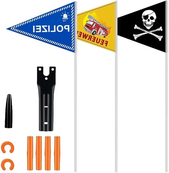 Bandiere per biciclette per bambini - Sicurezza e Decorazione - 3 pezzi