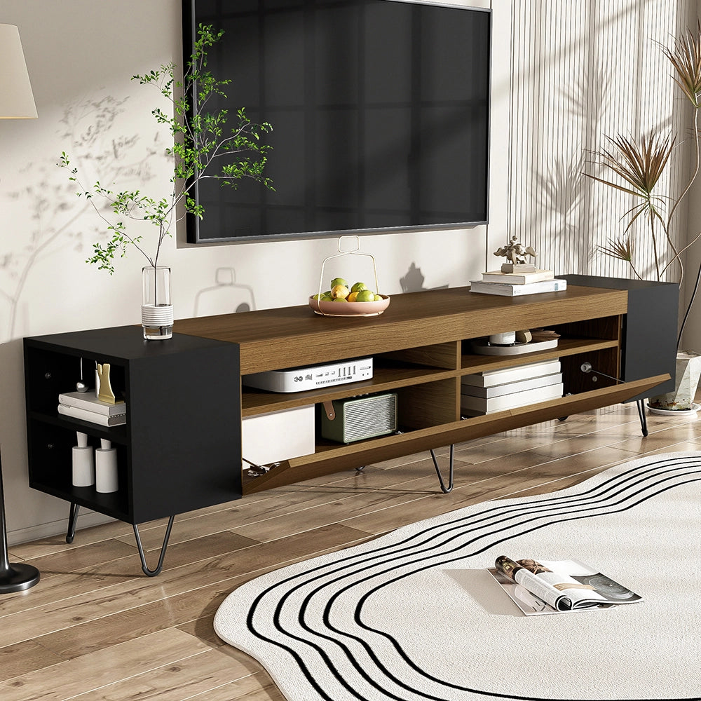 Mobile TV moderno - Xylo - 180cm nero/effetto legno