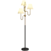 LAMPADA DA TERRA ALTA 165 CM CON 3 PUNTI LUCE E INTERRUTTORE A PEDALE, ATTACCO E27 MAX 40W, ORO