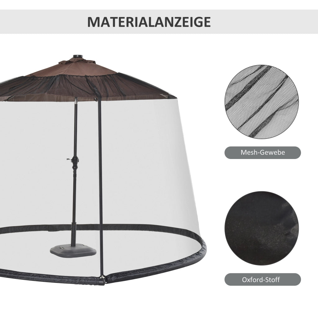 Zanzariera per ombrellone 300 cm con cerniera ¨C Xylo ¨C nero