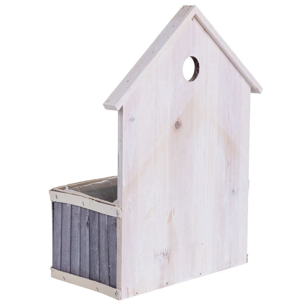 Supporto per fioriera quadrato in bambù grigio 27x13x33/11H cm