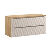 Set da bagno YOKA beige: mobile sottolavabo 120 cm + piano lavabo