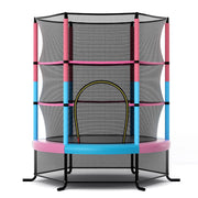 Trampolino da giardino 165 x 165 x 161 cm completo di dispositivi di sicurezza supporti a molla gambe curve in PVC rosa 20_0014499
