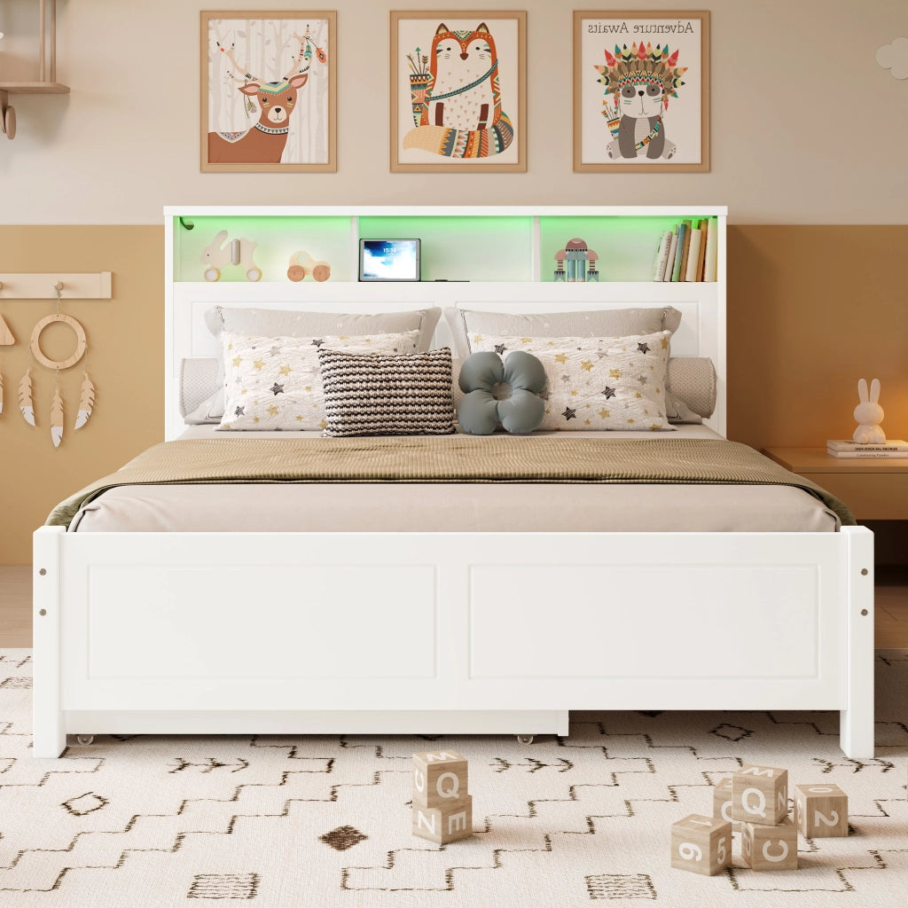 letto matrimoniale massello di pino e mdf bianco 120x200 cm