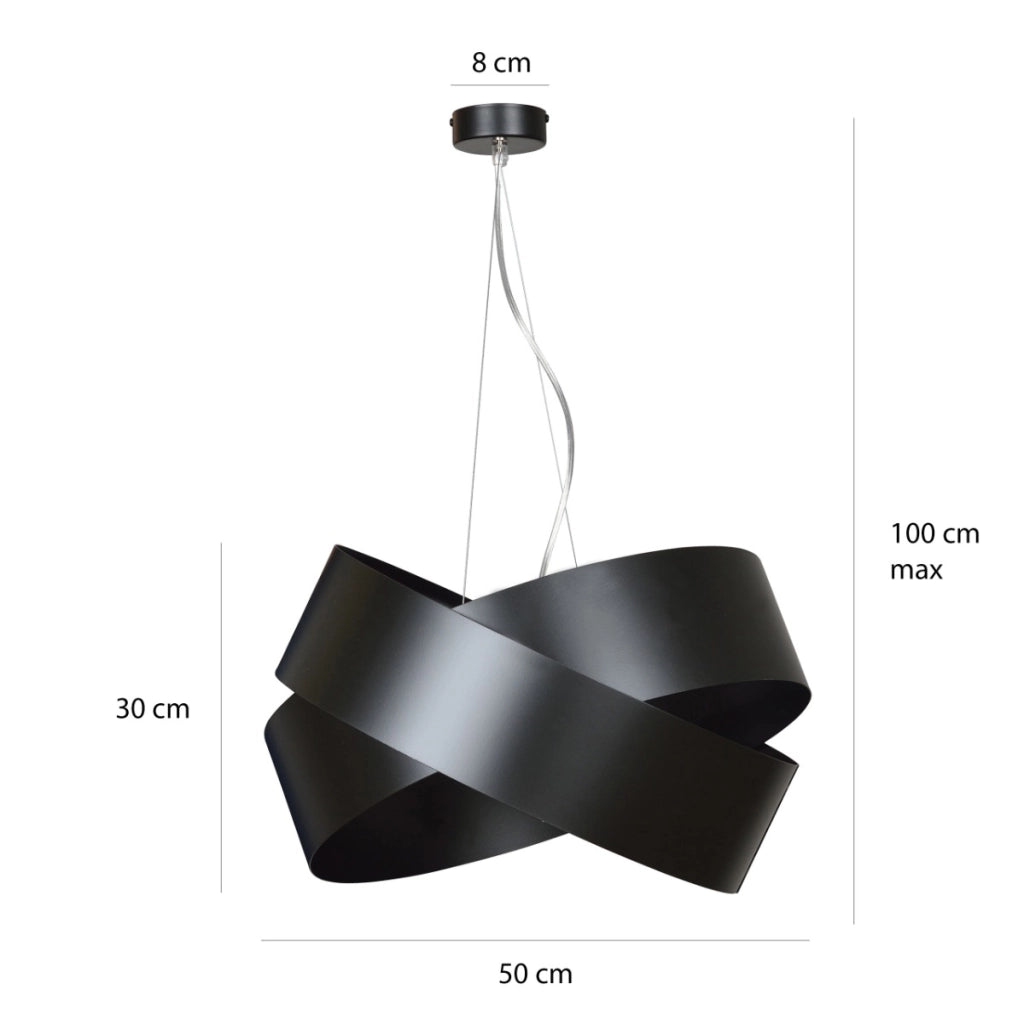 Lampada a sospensione Emibig Vieno nera metallo Ø50 2xE27