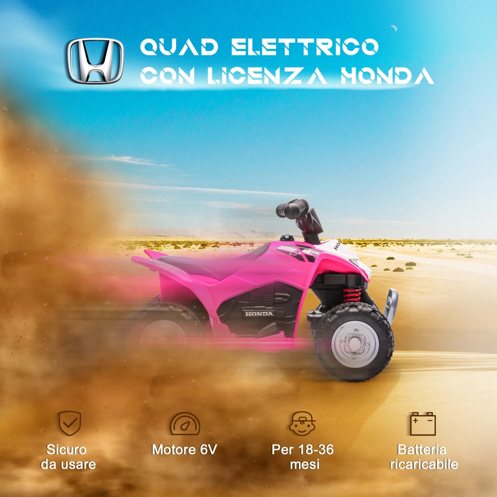 Quad Elettrico per Bambini con Luci LED ¨C Minimal ¨C Rosa 65.5x38.5x43.5 cm