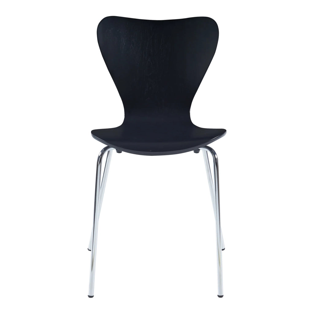 Set di 4 sedie da pranzo moderne e robuste in nero/cromo 03_0009814
