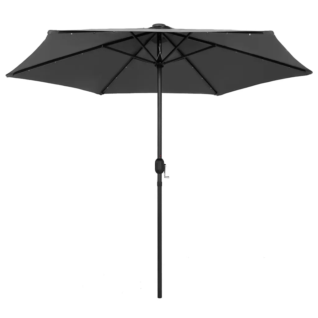 Ombrello | Parasolne con Luci a LED e Palo in Alluminio 270 cm Antracite