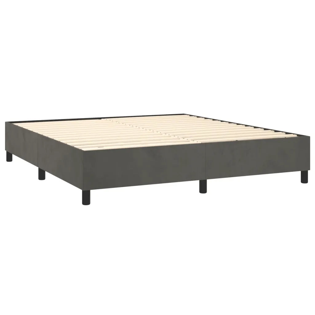 Letto a Molle con Materasso e LED Grigio Scuro 160x200 cm 3139752