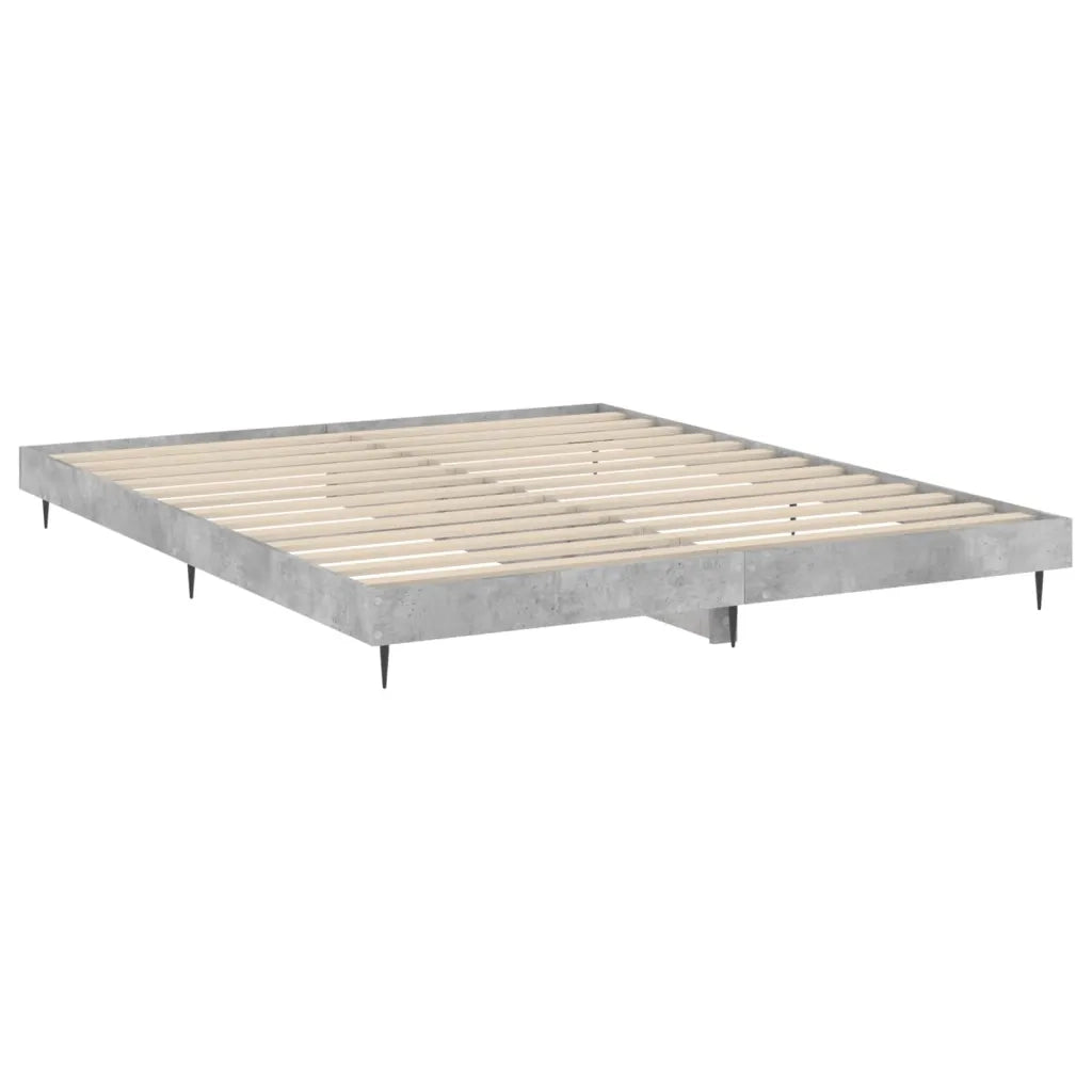Letto matrimoniale | Letto per adulti | Giroletto Grigio Cemento 120x200 cm in Legno Multistrato