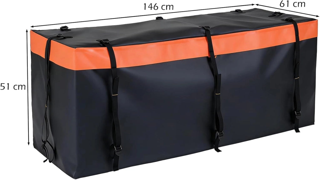 Borsa da Carico, Organizer Bagagliaio Auto in PVC Impermeabile con Cinghie Rinforzate e Sacca Portaoggetti, Borsa da Trasporto Pieghevole per Viaggio e Campeggio (455L| 146 x 61 x 51 cm)