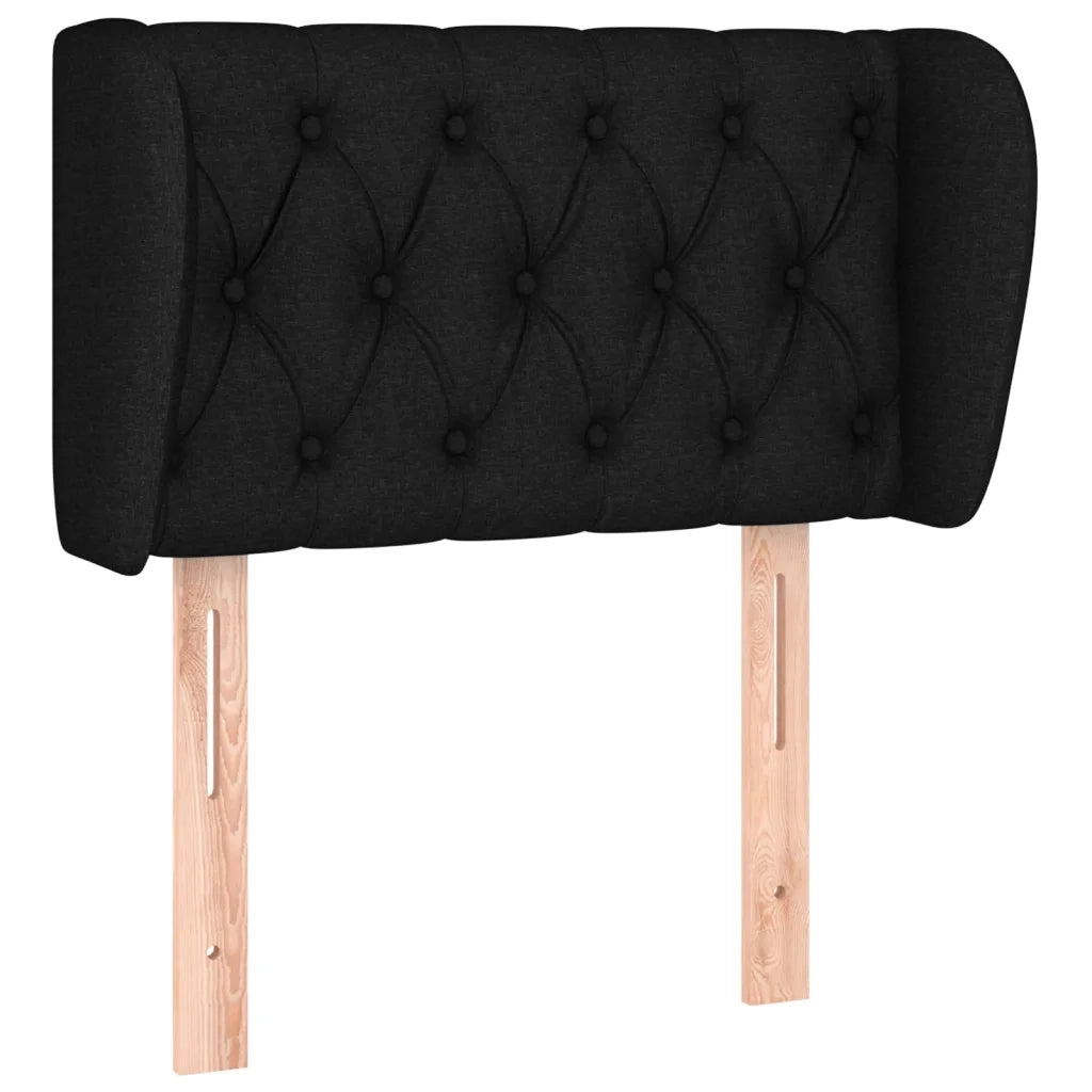Testiera ad Orecchio Nera 83 x 23 x 78/88 cm in Tessuto 3117456