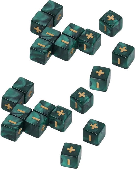 Set di Dadi da 20 pezzi per Bambini - Aiuto per la Scuola - Verde.