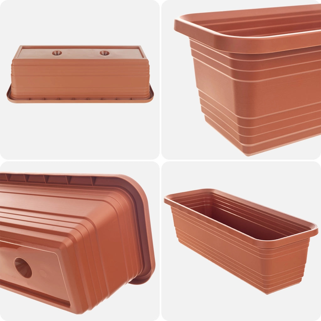 Vaso da fiori per balcone KADAX, 50 cm, rosso mattone.