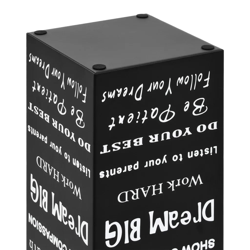 Porta Ombrelli con Scritte in Acciaio Nero 246795