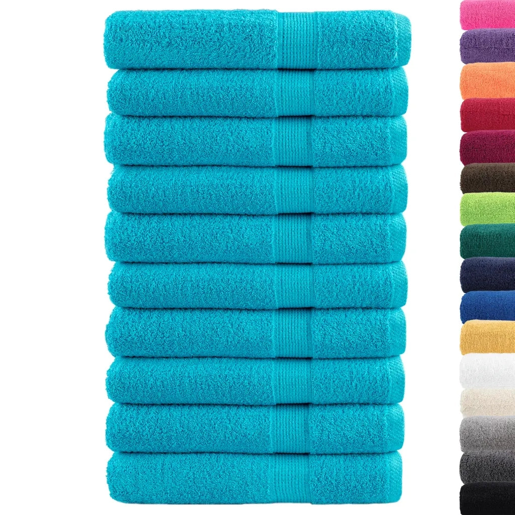 Asciugamani SOLUND 10 pz | Teli per bagno Turchese 100x200 cm 600 g/m2