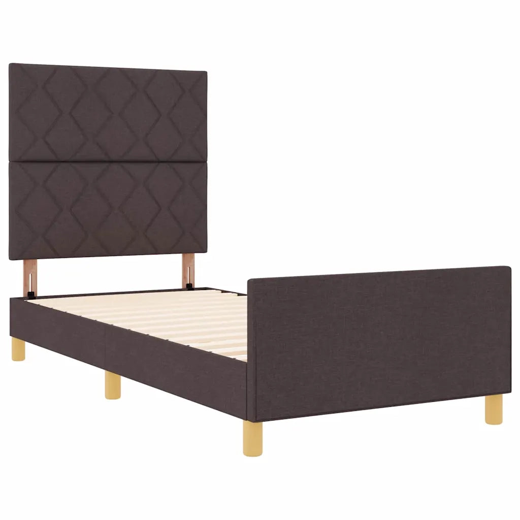 Struttura del letto Marrone scuro 100 x 200 cm Tessuto 3344784