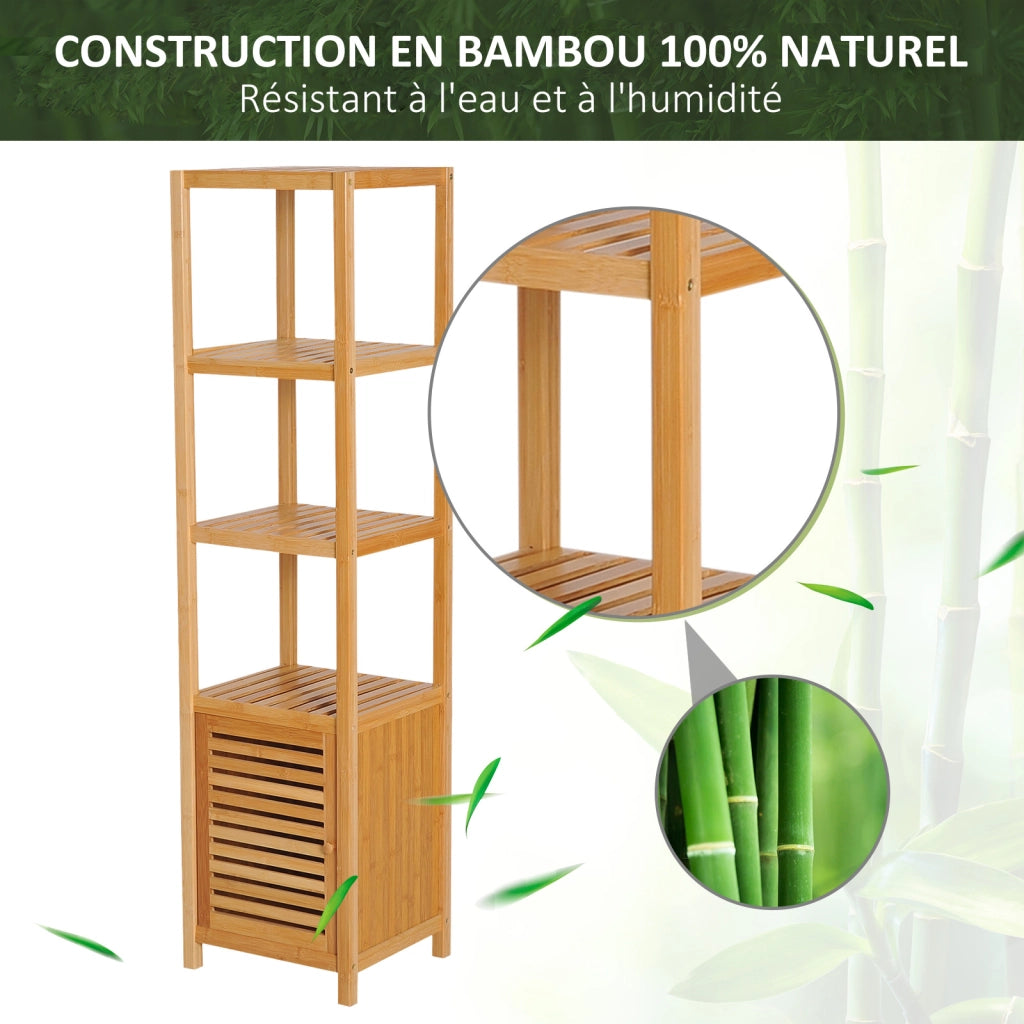 Colonna Rangement Bagno in Bamb¨´ ¨C Minimal ¨C 36x33x140 cm