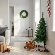 Albero di Natale Artificiale Metà con Supporto Verde 120 cm PVC 328415
