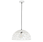 Lampada a sospensione traforata bianco/nera E27 Italux Armand