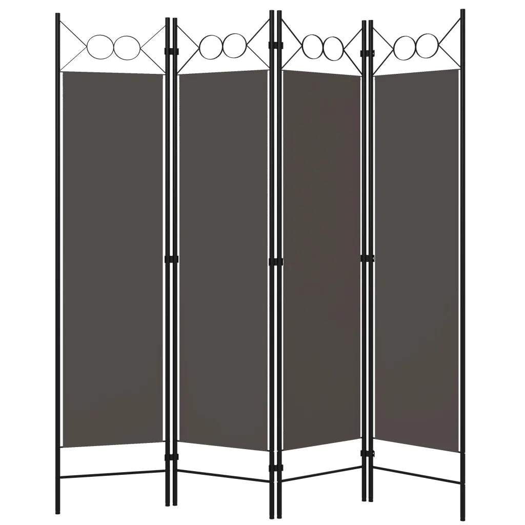 Divisorio Ambienti | Divider per stanze | Paravento a 4 Pannelli Antracite 160x180 cm