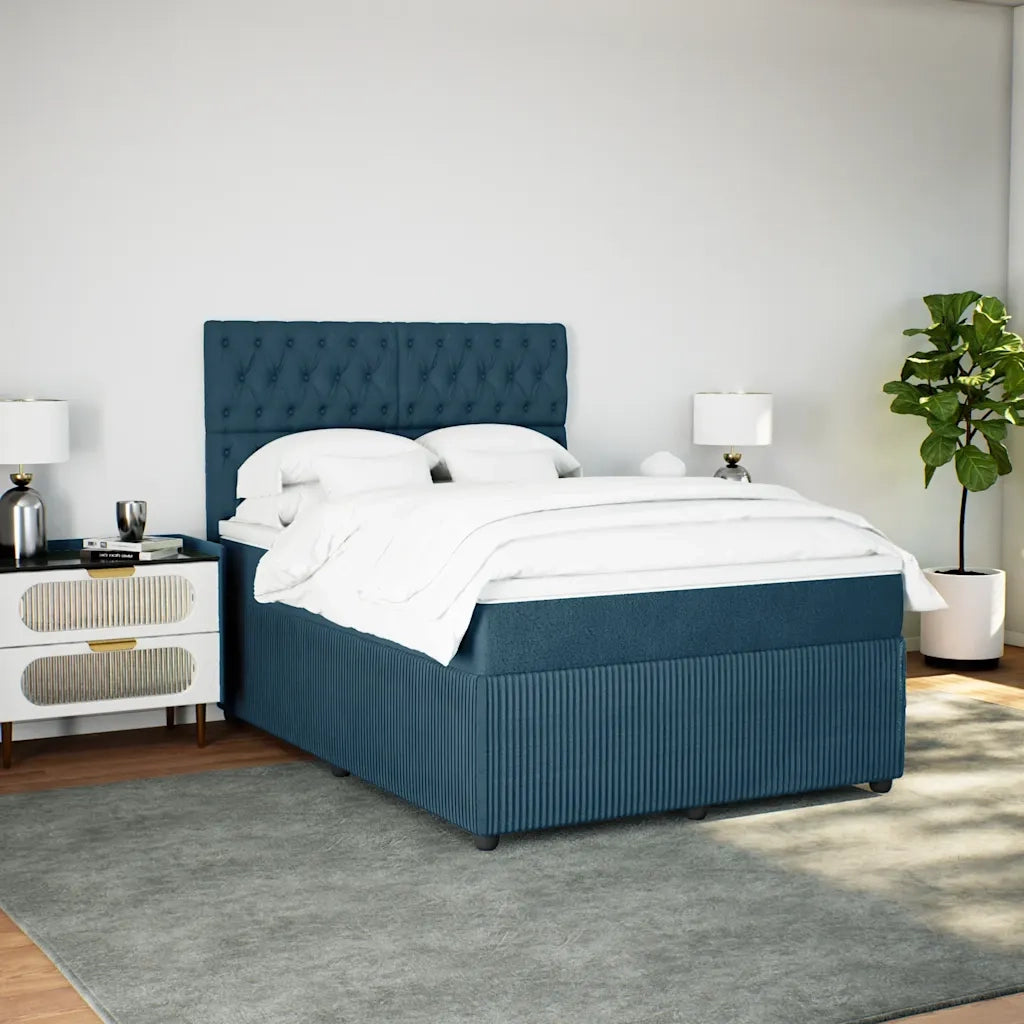 Giroletto a Molle con Materasso Blu 140x190 cm in Velluto 3294644