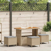 Set da Pranzo per Giardino Beige polyrattan 42007924
