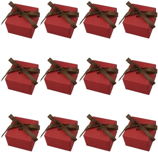 Scatole di regalo con coperchio - 15 pezzi - Scatole di regalo rosse - Opportune per le feste - Ideali per piccoli regali