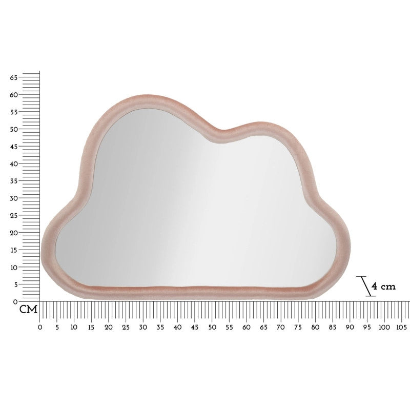 Specchio Da Muro Cloud Velluto Rosa cm 90x4x60
