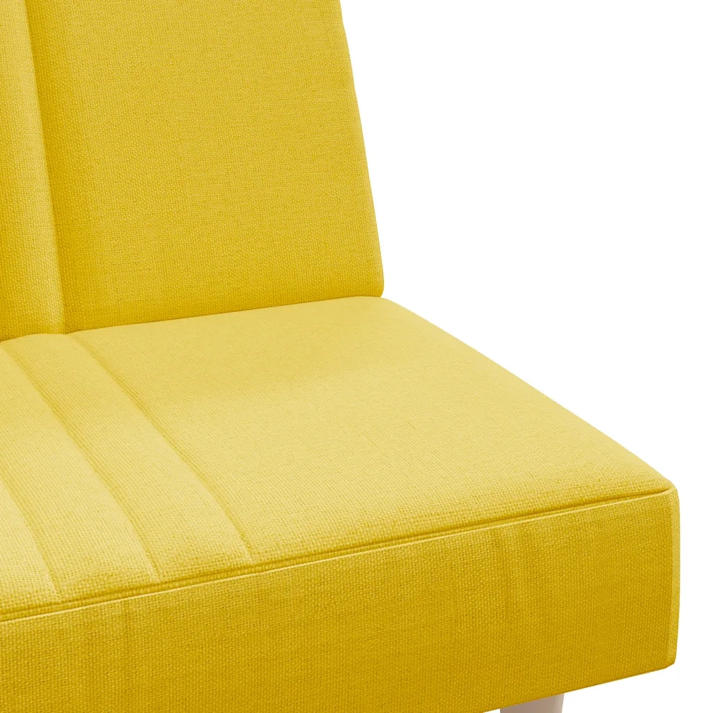 Divano Letto Giallo Chiaro in Tessuto 351885