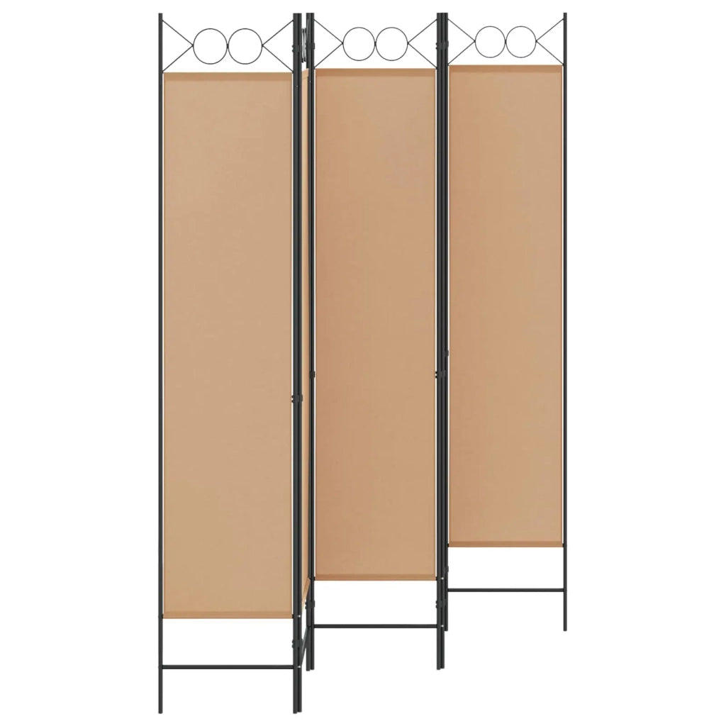 Paravento a 5 Pannelli Beige 200 x 200 cm Tessuto 42039201