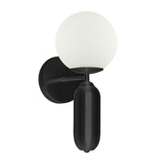 Applique minimalista nera sfera bianca E27 40W Aldeva Italux