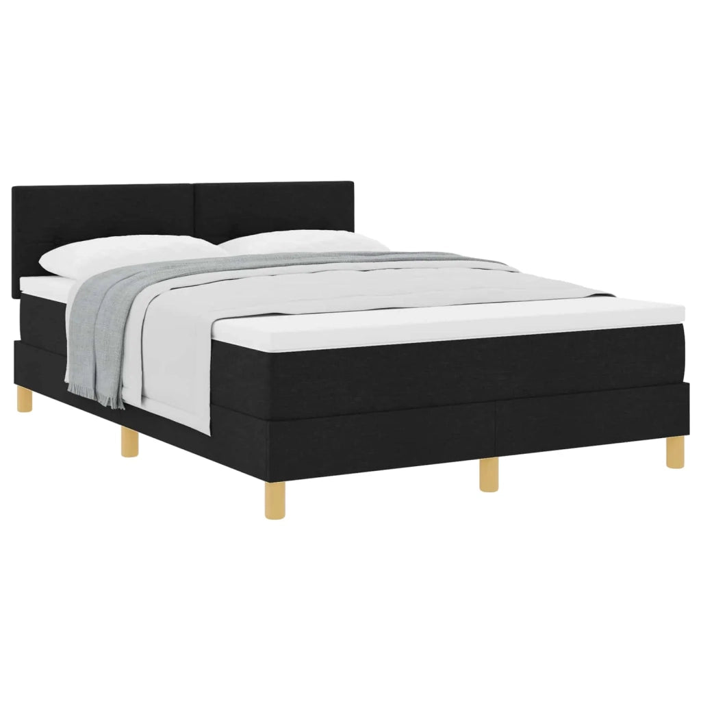 Letto a molle con cuscino Nero 140 x 190 cm Tessuto 3338918