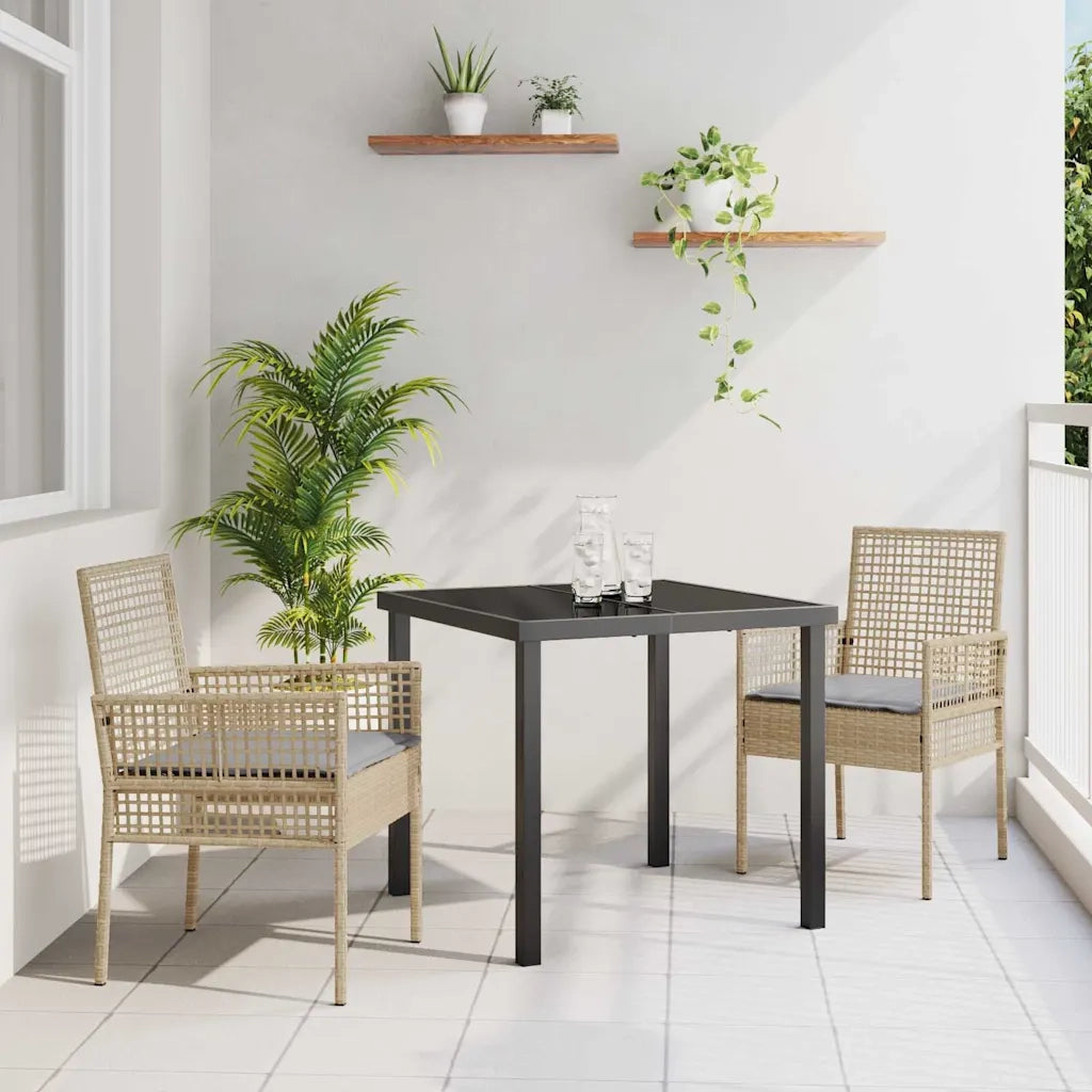 Sedia da Giardino 2 pcs Beige 55 x 53 x 85 cm polyrattan 42003448