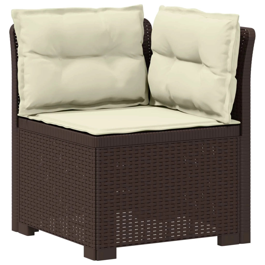 Divano da Giardino a 1 Posto con Cuscini Aspetto Rattan PP 8011836