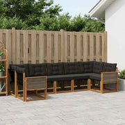 Set di divani da esterno con cuscino 7 pcs Naturale e Nero 3382188