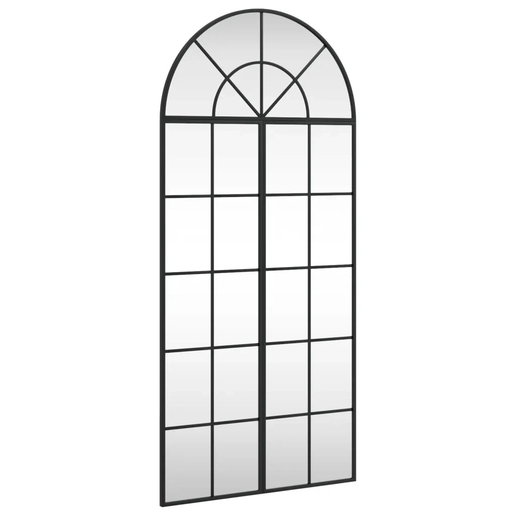 Specchio da Parete-Specchio a Muro-Specchio Decorativo Nero 60x130 cm Arco in Ferro