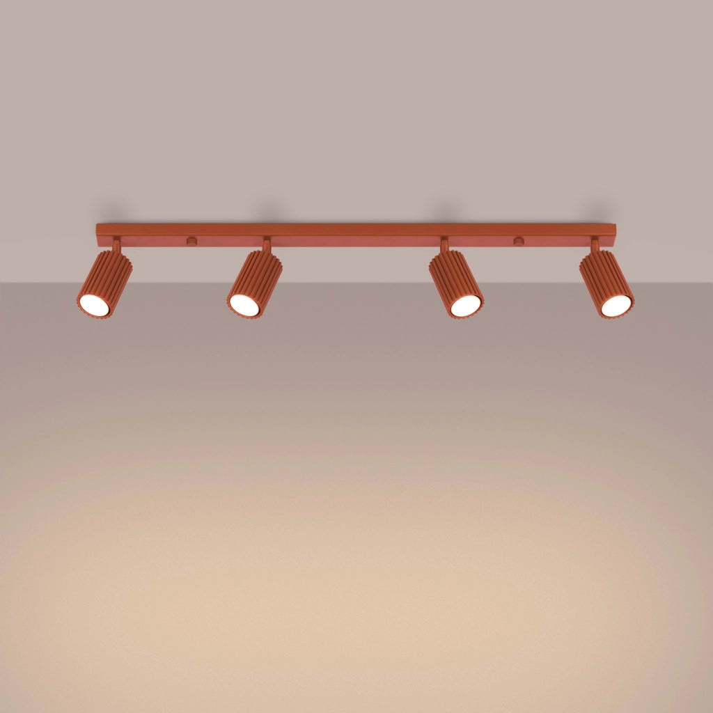 Lampada da soffitto KARBON 4L rosso ocra